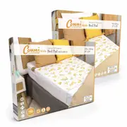 Conni Kids Reusable Bed Pad and Reusable Bed Pad with tuck-ins - Unicorn and Dinosaur - Mixed 2 PACK