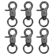 6Pcs Swivel Snap Hook, 13mm(1/2") Trigger Snap Claw Lanyard Clip, Gun Black