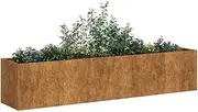 Raised Garden Bed, Elevated Planter Box Plant Container Rusty 200x40x40 cm Weathering Steel