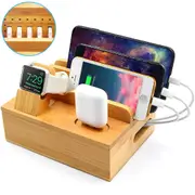5 in 1 Charging Station Dock for Multiple Devices Desktop Docking Station Organizer Cellphone/Smart Watch/Tablet