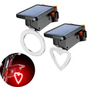 Bikight Solar Bike Taillight Light Sensor 3 Light Modes Waterproof Round Heart Shape Bicycle Rear Light for Night Cyclin