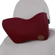 X AUTOHAUX Car Headrest Pillow Ergonomic Comfortable Neck Support Pillow Polyester and Memory Foam Adjustable Width Claret Red 1 Pcs for Driving Travel