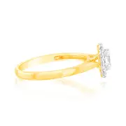 Luminesce Lab Grown 9ct yellow Gold 0.40 Carat Halo Oval Brilliant Cut Ring, S