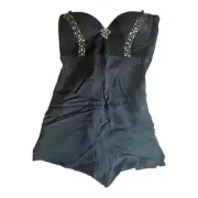 One Teaspoon THE GELDOF JISUIT Black Suede Embellished size 8 AU/4 US NWT straps
