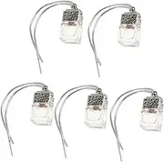 [Luxshiny] 5Pcs Luxury Car Pendant Aromatherapy Bottles Elegant Diffuser for Essential Oils and Perfume Stylish Car Decoration for Fragrance Enthusiasts