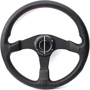 14inch/350mm JDM Style Steering Wheel Leather Racing Tuning Drift Sport Steering(Red line)