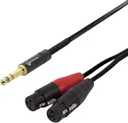 Dual XLR(f) to 6.35mm TRS - Stereo XLR Signal Combiner Audio Cable 2m