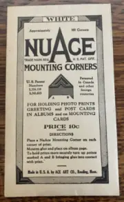 1 unopened pack vintage NuAce mounting corners white hold photos cards greeting