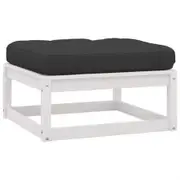 Garden Footstools with Cushions 2 pcs White Solid Pinewood