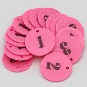 Plastic Digital Serial Plate with Holes Beer Gift Voucher in Bar 35MM for Tabletop Games and Doll Model Making (Pink, 1-50)