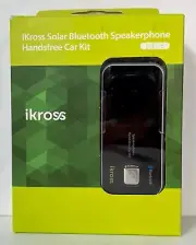 ikross Solar Bluetooth Car Speakerphone Handsfree Kit LED Rechargeable USB ~ NEW