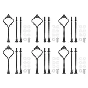 6 Set Cake Tray Stand Handle Plate Hardware Fitting, 3-Tiers Crown Black
