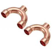Tee Y Shape Copper Fitting Welding Joint Split Union Intersection 3/4" ID 2 Pack