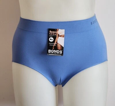 Bonds Ladies WWGAA UEN Into The Blue Side Seamfree Seamless Full Brief Size 16