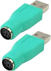F Fityle 2X PS/2 Female to USB 2.0 Male Port Converter for PS2 Keyboard Mouse