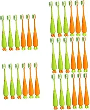 FOMIYES 5sets Manual Toothbrush for Boys and Girls Carrot Shaped Soft Boys and Girls Toothbrush for Toddlers 6pcs*5
