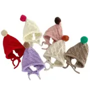 Adjsutable Chin Strap Warm Bonnet Baby Knitted Hat Ear Protections Beanie Caps