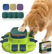 EliaValth Interactive Dog Toys for Mental Stimulation, 3-in-1 Puzzle With 2 Levels, Slow Feeder Bowl & Nail File, Scratch Board, Green