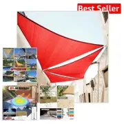 Commercial Grade 10' Red Triangle Shade Sail - 95% UV Protection & Durability