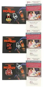 OSGOOD OZ PERKINS signed Set of 3 Lapel Pins THE MONKEY 2025 Director Pin JSA
