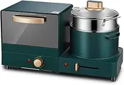 Breakfast Machine Family Electric Breakfast Station Breakfast Machine 3-in-1 Compact Multifunction Breakfast Machin Griddle 51.5x18x24.5 cm Green