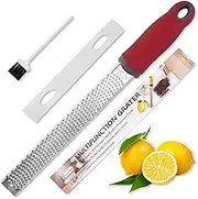 Lemon Zester Grater, Citrus Zester Grater with Handle, Kitchen Gadgets for Cheese, Lemon, Chocolate, Nutmeg, Ginger, Fruit, Vegetable, Stainless Steel Micro Cheese Grate, Dishwasher Safe(Narrow)