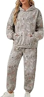 [Anoumcy] Camo Sweat Sets for Women Maple Leaf Print Camo Hoodie Pants Womens Sweatsuits Camouflage Lounge Sets Outfits