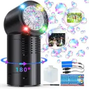 Bubble Machine for Kids Toddlers, 2 Rechargeable Batteries 4 RGB LED Lights A...