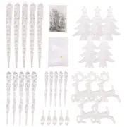 Christmas Tree Clear Acrylic Icicle Ornaments Crystal Icicle Drop Hanging4465