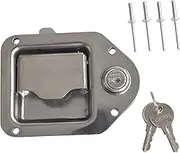 FGJQEFG Truck Tool Box Latch Paddle Lock Replacement Handle 4-3/8”x 3-1/4” with 2 Keys Stainless Steel for RV, Trailer, UTV, ATV Toolbox
