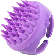 BTYMS Silicone Scalp Scrubber Hair Shampoo Brush, Head Scrubber Hair Wash Brush Cleansing Dandruff Brush - Purple
