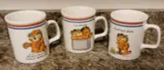 3 Vintage Garfield Comic Strip Cat 1980s Enesco Mug Lot OLYMPICS Games Cats Play