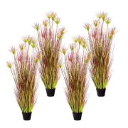 NNEAGS 4X 150cm Purple-Red Artificial Indoor Potted Papyrus Plant Tree Fake Simu