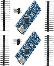 A-DIGISHUO Nano V3.0 ATmega328P CH340G | 5V 16M Type-C Port Module | Microcontroller Board Development Board, with PIN Connector Pins Not Soldered (2Pcs Module)