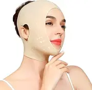 JLK-ZHOU Reusable Chin strap, Slimming Strap Face Lift Tape, V Line Lifting Face Mask, Double Chin Reducer Face Neck Slimmer Tighten and Lift Facial Skin (L)