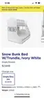 Forty Winks Snow bunk bed W/ trundle. Ivory white. Double & Single