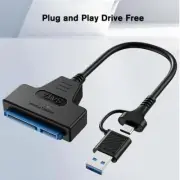 2-in-1 USB 3.0/USB-C to 2.5" SATA III Hard Drive Adapter Cable Converter US