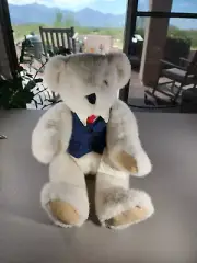 The Vermont Teddy Bear Company 1992 Jointed White Plush Stuffed Animal 16" NWT