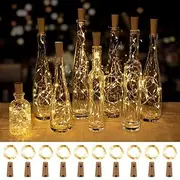 10 Pcs 2M-20 LED Beads Bottle Stopper Copper Wire Light String Indoor Valentine's Day Wedding Party Party Christmas Halloween Festival Atmosphere Decoration Li