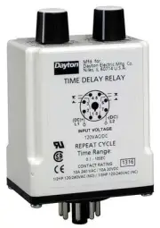 Dayton 24Ep29 Time Delay Relay,12Vdc,10A,Dpdt,3 Sec.