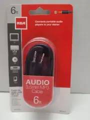 NEW RCA AH208R AUX/ Audio/3.5mm Mini MP3 Cable 6ft