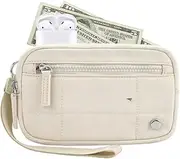 [Generic] Zip Purse, Zip Wallet - Portable Wallet, Travel Change Bag, Coin Holder, Phone Organiser, Coin Purse with Zip for Bank Cards and Change, beige, Siehe Beschreibung, See description