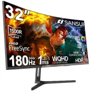 32-Inch Curved Gaming Monitor WQHD 2560 x 1440 180Hz Curved 1500R -1ms(OD), HDR