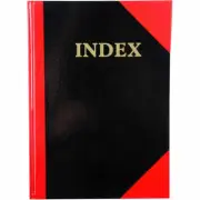 Cumberland A5 A-Z Index Book Notebook Black & Red Hard Cover 100P Feint Ruled