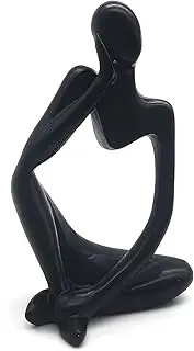 YUESUO Thinker Statue Abstract Sculptures Resin Decoration, Abstract Figure Crafts, Housewarming Decorations, Living Room Decorations(Right, Black)
