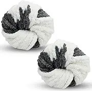 Homiliky Chunky Wool Yarn 250g × 2, Knitting Wool Yarn Coarse Yarn Multi-Colored Knitting Yarn for Crochet, 2cm Soft Chunky Yarn for Yarn Projects Making Handmade Bags Hats Blankets Pillow Cushion Cat Bed (black、white)