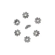 10 Oxidized Sterling Silver Bali Style Bead Cap Beads 4.7mm #97575
