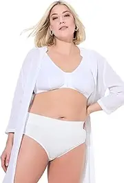 [Ulla Popken] Ladies Plus Size Plus Size Sports Briefs Midislip Quick Dry 818947, Snow white, 54-56 Große Größen