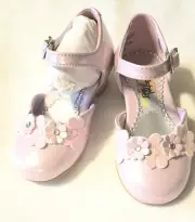 Toddler Girl's Size 6 Lil Alexis Light Pink Dress Shoes Strap Buckle Sparkle