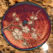 Cherry Blossom Incense Burner, Raku Pottery handcrafted & signed - NEW